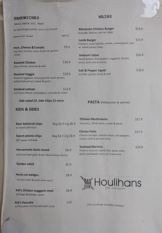 Houlihans Menu, Menu for Houlihans, Chatswood, Sydney Urbanspoon/Zomato