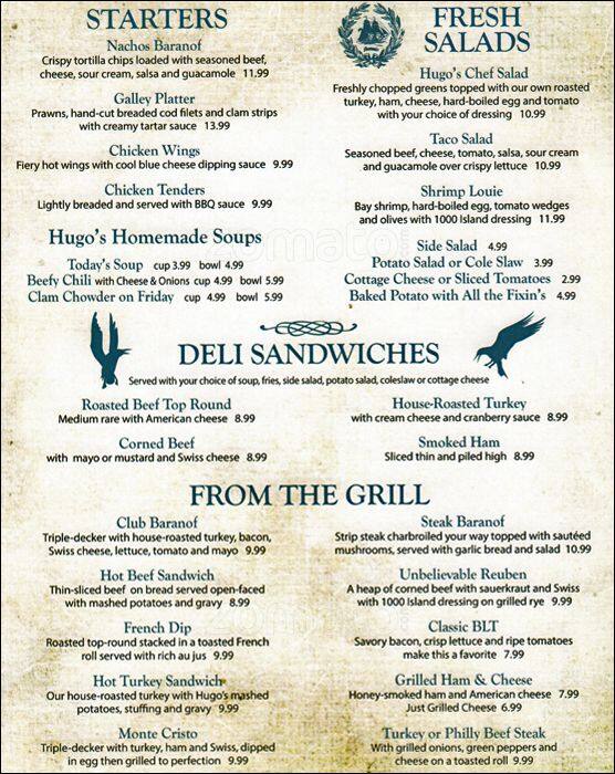 Baranof Restaurant Menu, Menu for Baranof Restaurant, Greenwood/Phinney