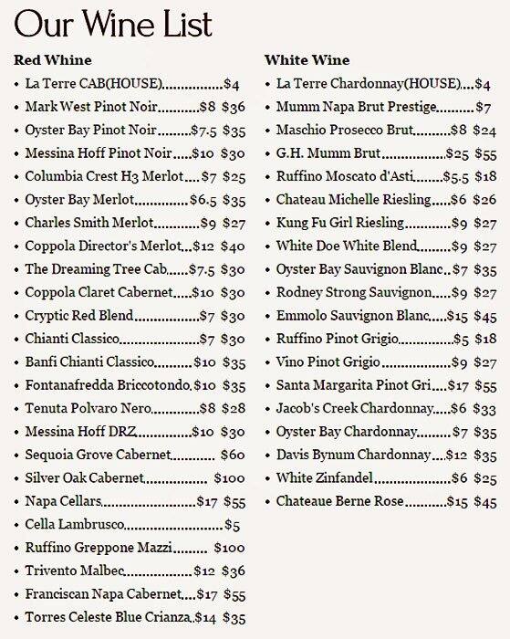 Menu at Adriatic Cafe Italian Grill, Jersey Village, Northwest Fwy