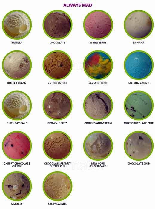 Mad Scoops Menu, Menu for Mad Scoops, Richmond, Lexington Urbanspoon