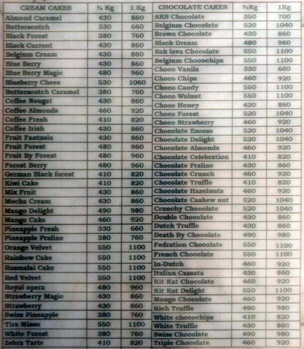 Leela Cakes And More Menu, Menu for Leela Cakes And More, Kopar