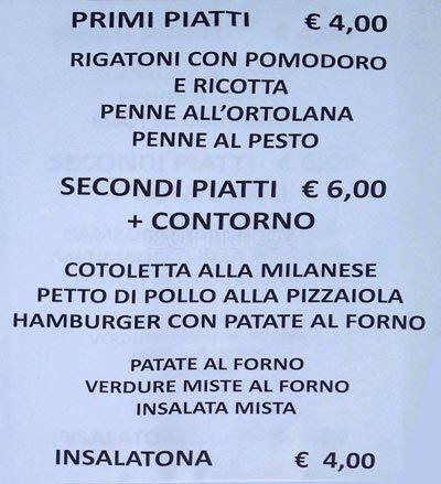 Menu di Tresor 