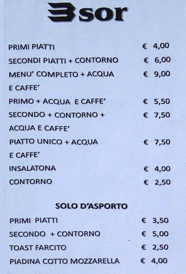 Menu di Tresor 