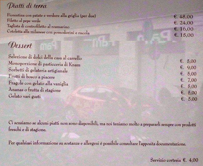 Menu di Cellini 