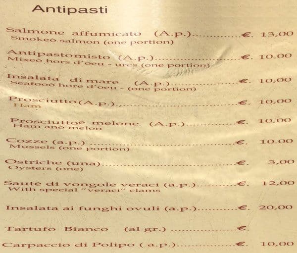 Ristorante Da Gabriele A Roma Foto Del Menu Con Prezzi Zomato Italy 