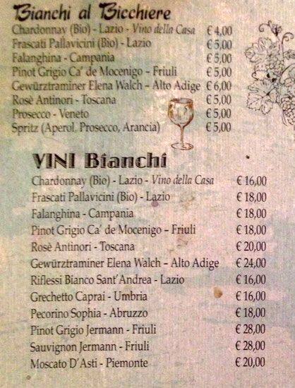 Menu di Grazia & Graziella 