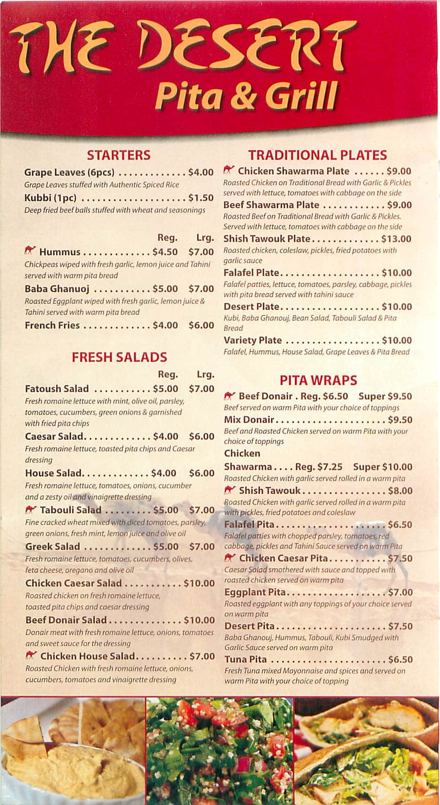 The Desert Pita & Grill Menu Urbanspoon/Zomato