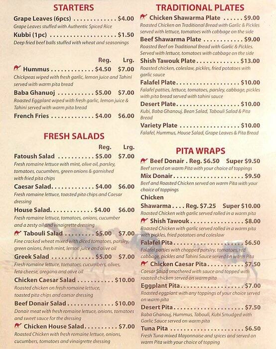 The Desert Pita & Grill Menu - Urbanspoon/Zomato