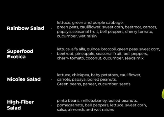 Greens & More menu