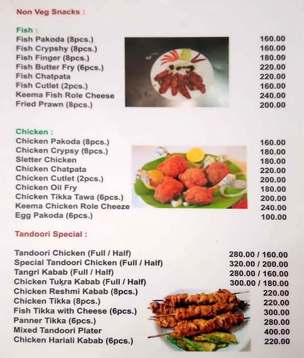 Hotel Vesper & Restaurant menu