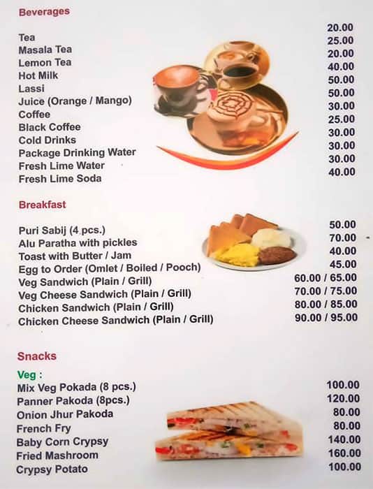 Hotel Vesper & Restaurant menu