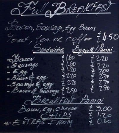 L'Auberge menu