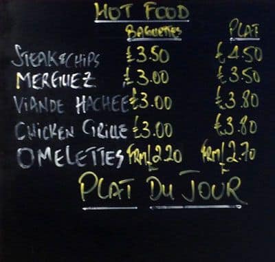 L'Auberge menu