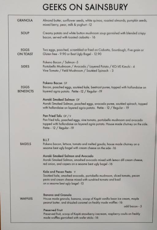 Geeks On Sainsbury Menu, Menu for Geeks On Sainsbury, Morningside