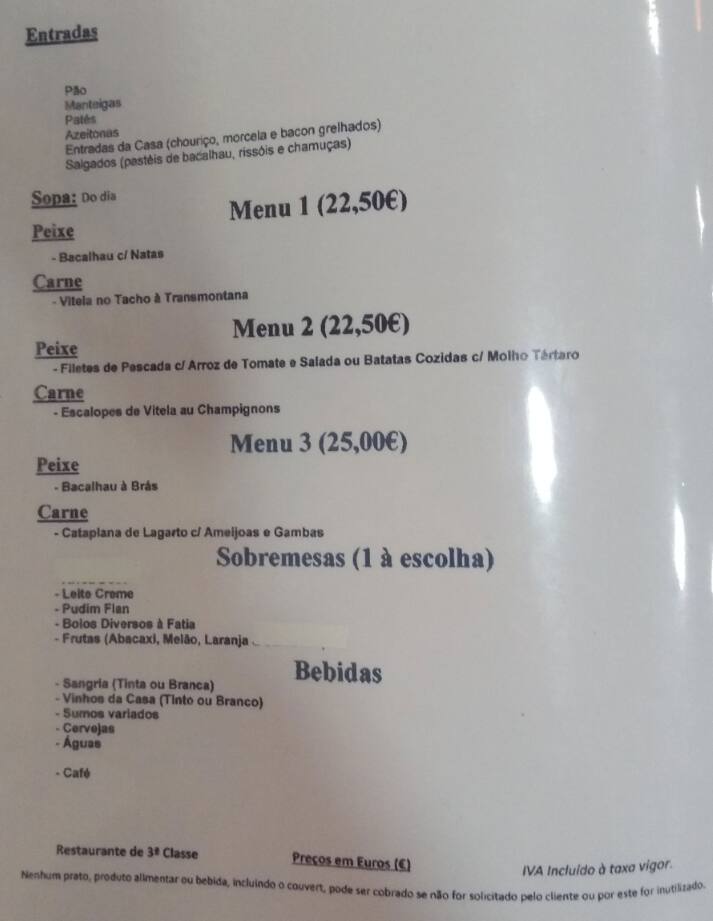 Menu em Chique Da Palhavã restaurante, Lisboa