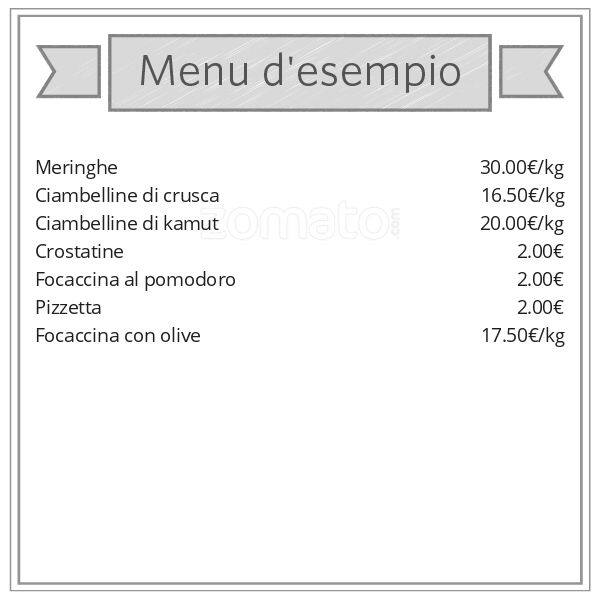 Menu di Panificio Artebianca 