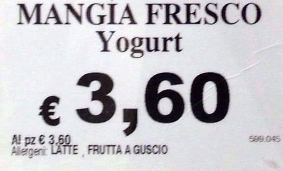 Menu di Bar Atlantic Losanna 
