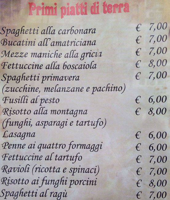 il pescatore меню