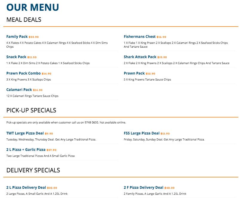 Sottiles Pizza & Take Away Menu Urbanspoon/Zomato