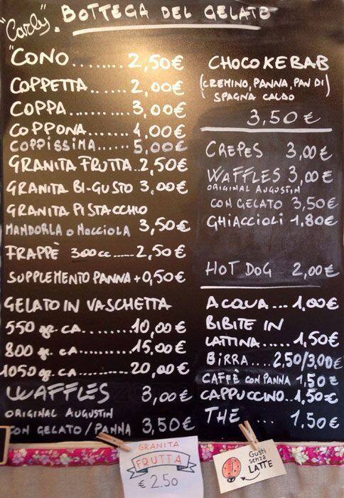 Menu di La Coccinella 