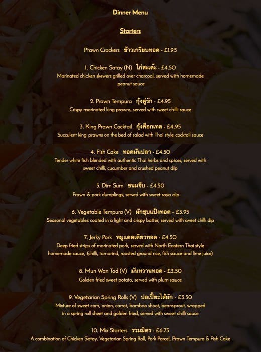 Menu at Laos-Foods & Thai Restaurant, Edinburgh, Edinburgh