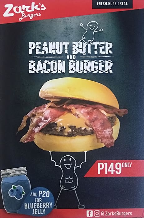 Zarch Menu Menu at Zark's Burger restaurant, Pasay, Terminal 3