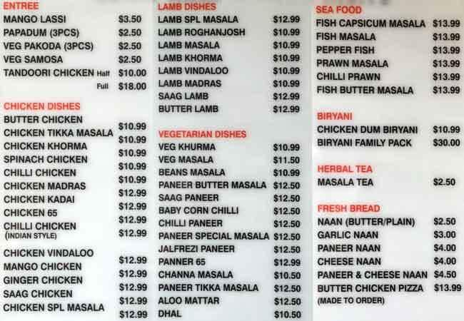 Curry Mahal Menu, Menu for Curry Mahal, Henderson, Auckland - Menumania ...