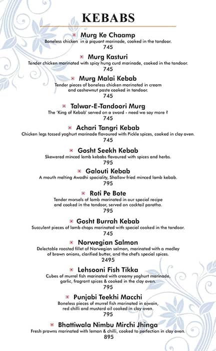 Exotica Banjara Hills (zafraan) menu