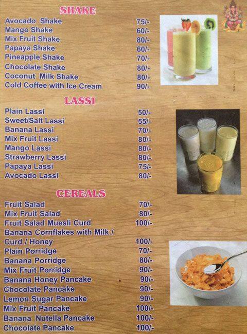 SHREE GANESH PURE VEG RESTAURANT menu