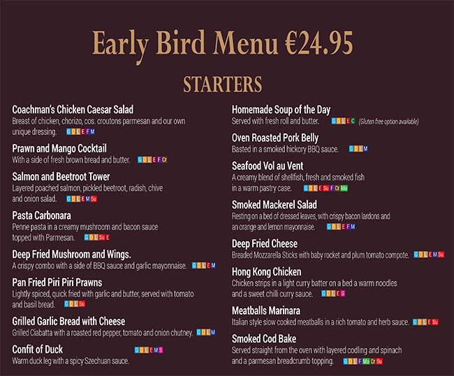 Coachmans Inn menu