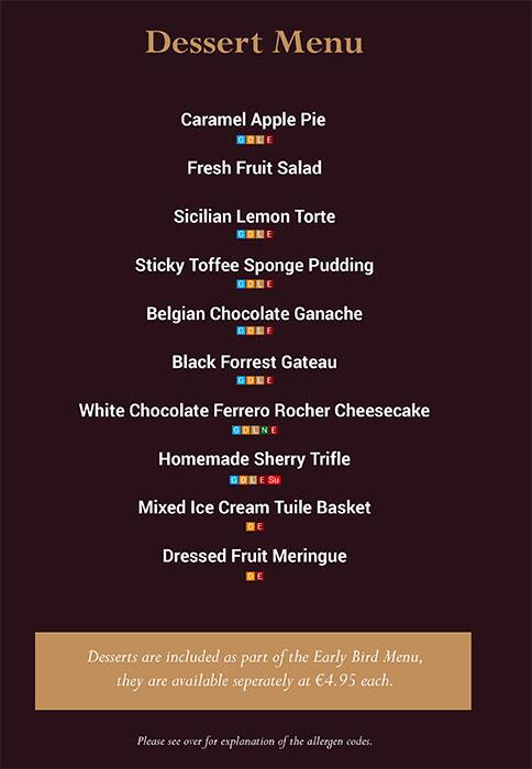 Coachmans Inn menu