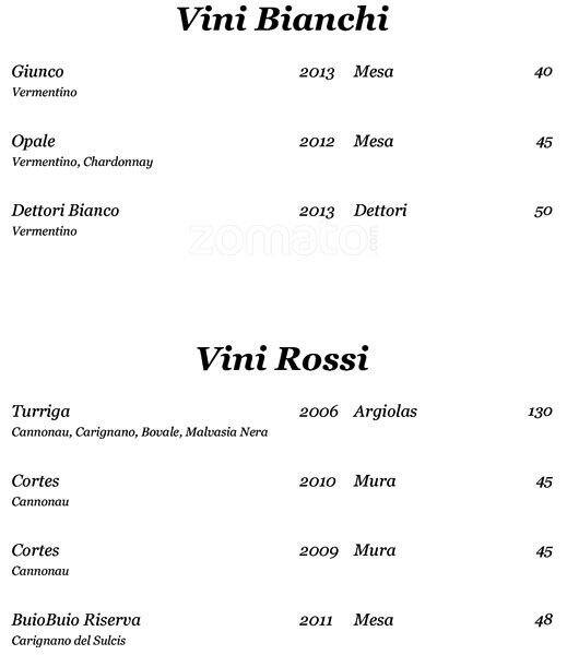 Menu di Aldrovandi Pool Bar 