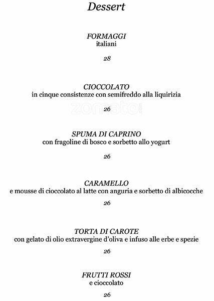 Menu di Aldrovandi Pool Bar 