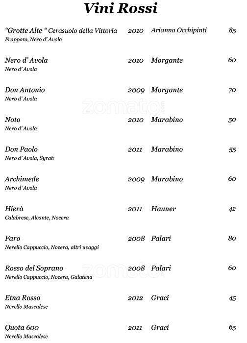 Menu di Aldrovandi Pool Bar 