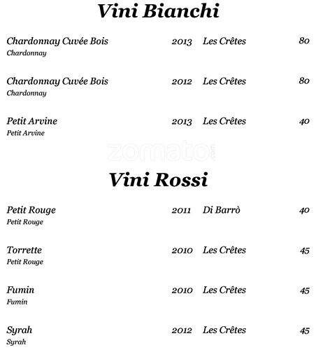 Menu di Aldrovandi Pool Bar 