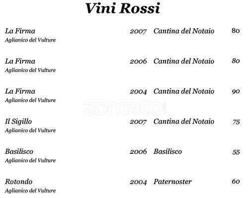 Menu di Aldrovandi Pool Bar 