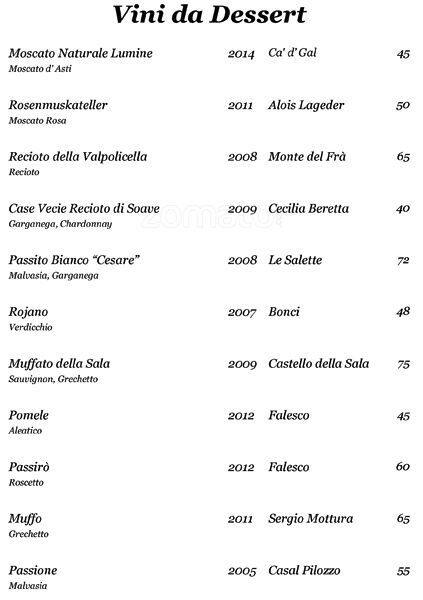 Menu di Aldrovandi Pool Bar 