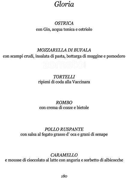Menu di Aldrovandi Pool Bar 