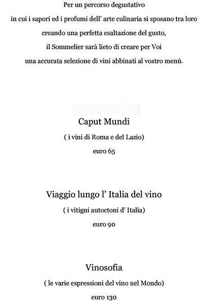Menu di Aldrovandi Pool Bar 