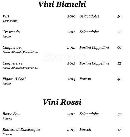 Menu di Aldrovandi Pool Bar 