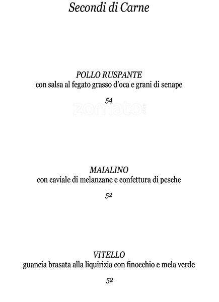 Menu di Aldrovandi Pool Bar 