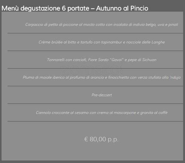 Menu di Casina Valadier 