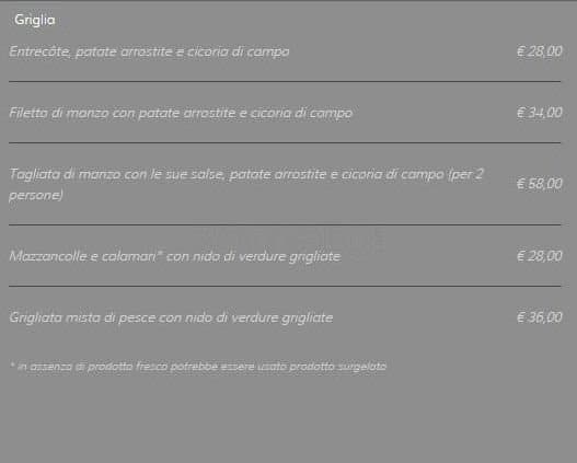 Menu di Casina Valadier 