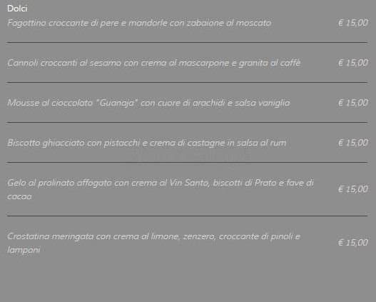 Menu di Casina Valadier 