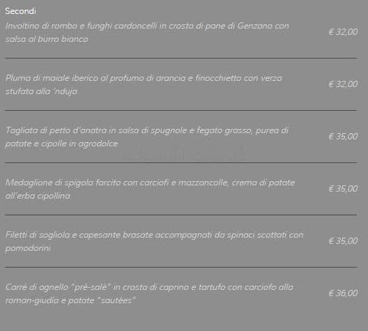 Menu di Casina Valadier 