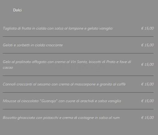 Menu di Casina Valadier 