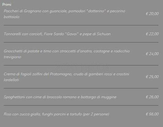 Menu di Casina Valadier 