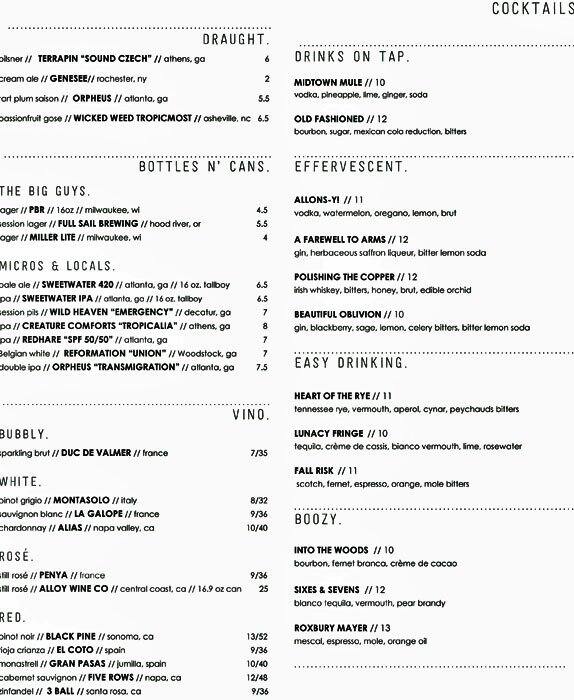 Grain Menu, Menu for Grain, Midtown, Atlanta Urbanspoon/Zomato