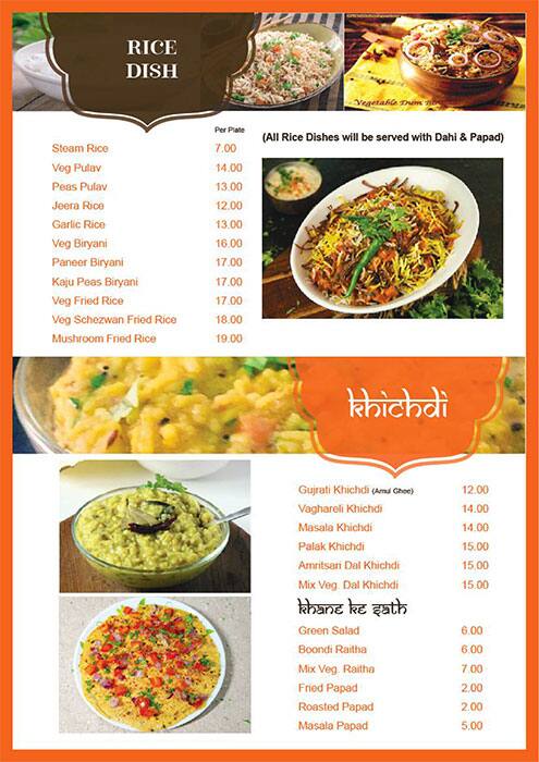 Menu at Swades Vegetarian cafe, Dubai