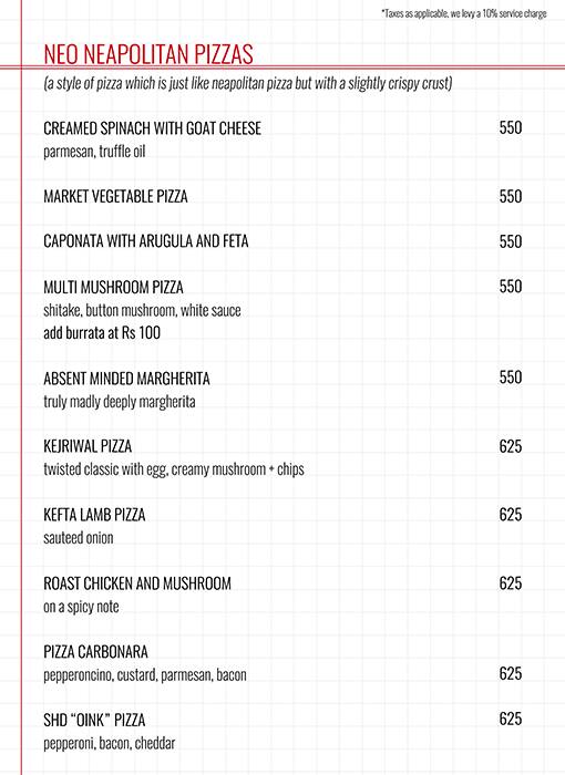 Menu of Toxic, Saket, New Delhi, December 2023